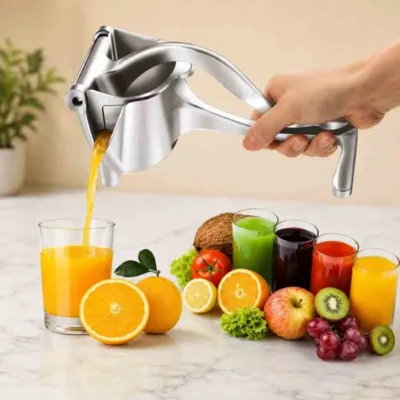 Manual Fruit Press Aluminum Juicer – Heavy Duty, Easy Squeeze Citrus and Fruit Juicer