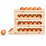 Kitchen Home Refrigerator Scrolling Egg Rack Holder Plastic Storage Tray