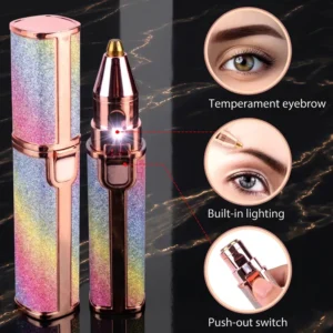 2 in 1 Electric Eyebrow Shaver,Razor and Painless Hair Remover-Gold Palace