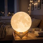 3D Print Moon Lamp Led Night Light Touch Switch Creative Moon Light For Bedroom Decoration And Gift With Plastic Frame 8 cm